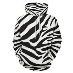 HABXNJF Kapuzen-Sweatshirt, Zebra Muster Hoodie, Mode Hoodie mit Tasche für Herren Damen, Zebramuster, XL von HABXNJF