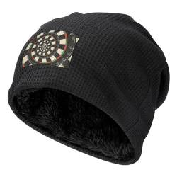 HABXNJF Slouch Beanie Mütze Darts Target Beanie Mütze Skull Cap für Winter Herren Damen, black-Darts Target, One size von HABXNJF