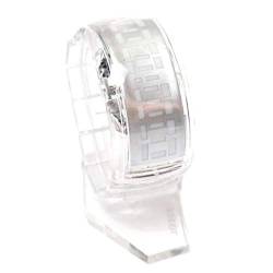 LED Armbanduhr Herren Damen Digital Uhr Sportuhr Bunt mit elastischem Armband Digitaluhr (Transparent) von HAC24