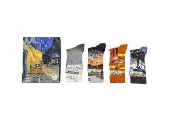 4 Paar Kunst-Socken für Damen, Vintage-Stil, Van Gogh, Ölgemälde, Blumenmuster, kokettisch, ästhetische Socken, Geschenk, B, Einheitsgröße von HACODAN