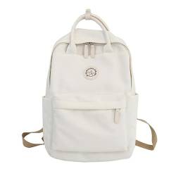 HACODAN Niedlicher Rucksack, große Kapazität, für Reisen, Junior, Hochschule, Studenten, Tasche, Mädchen, Kawaii-Rucksack, Harajuku, Büchertasche, Weiss/opulenter Garten von HACODAN