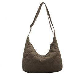 Puffer Tote Bag Fashion Quilted Crossbody Bag for Women Puffy Purse Messenger Handtaschen Shoulder Bag, Olivgrün von HACODAN