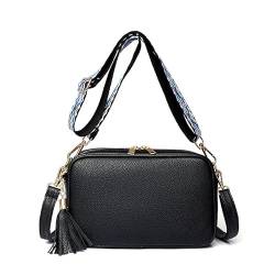 Sling Bag for Women Chest Purse Fanny Pack Hobo Crossbody Purses Hobo with Wide Guitar Strap Belt, Schwarz von HACODAN