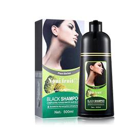 Bio Natürliche Schnelle Schwarze Haarfarbe, Sofortige Haarfärbung Shampoo, Magische Farbe Shampoo 500ml,Schwarze Haare Färben Shampoo Verdunkelung Shampoo für Männer Frauen von HADAVAKA