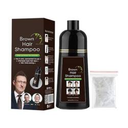 Black Hair Shampoo Dye, Black Color For Man Woman, Instant Hair Blackening Dye Hair Dye Shampoo, Hair Darkening Black Shampoo, To Cover Gray-White Hair, Easy To Use-Quick And Easy (Brown) von HADAVAKA