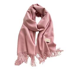 HADAVAKA Shawls & Wraps For Women Extra Long Soft Cashmere Feel Throw Womens Scarfs, Solid Shawl Wrap, With Fringes, Warm Long Scarves Winter Scarfs, Large Scarfs For Women (Pink) von HADAVAKA