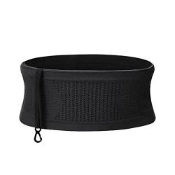 Multifunctional Knit Breathable Concealed Waist Bag, Universal Waist Bag, Large Capacity Adjustable Running Belt, Slim Soft Adjustable Fanny Pack, for Women's Men Outdoor Activities (Black,L) von HADAVAKA