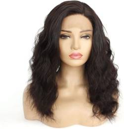 Vorverlesene kurze Echthaar-Perücken mit Spitzenkante for schwarze Frauen, ohne Kleber, natürliche lange gewellte Locken (Babyhaar), 20 Zoll Mode von HAENJA