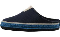 HAFLINGER 313079 Flair Altai Damen Herren Hausschuhe Pantoffeln, Größe:38 EU, Farbe:Blau von HAFLINGER