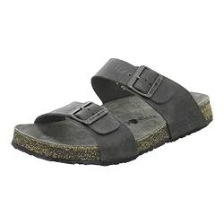 HAFLINGER Bio Andrea Leder ungefüttert Pantolette Sandale Unisex Anthrazit (841), Gr 40 von HAFLINGER