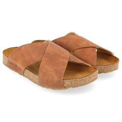 HAFLINGER Bio Mio Leder Pantolette Sandale Unisex (Country Braun 1660), Gr 41 von HAFLINGER