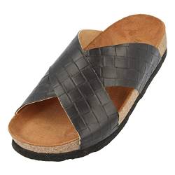 HAFLINGER Bio Mio Leder Pantolette Sandale Unisex (Paris Schwarz 1678), Gr 42 von HAFLINGER