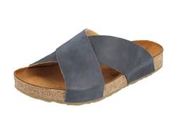 HAFLINGER Bio Mio Leder Pantolette Sandale Unisex Blau (Country Marine 1655), Gr 40 von HAFLINGER