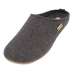 HAFLINGER Everest Fundus Filzpantoffeln im schlichten Design Graphit, Gr. 39 von HAFLINGER