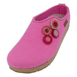 HAFLINGER Grizzly Kanon Filzpantoffel Hausschuh Filzclog Kork Rosa, Gr. 36 von HAFLINGER