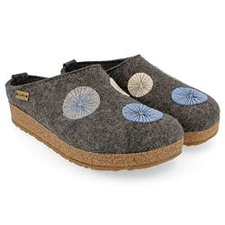 HAFLINGER Grizzly Radius Filzpantoffeln mit Gummisohle Unisex (Anthrazit 04), Gr. 37 von HAFLINGER