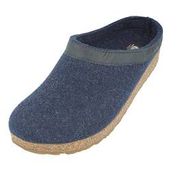 HAFLINGER Grizzly Torben Filzclog Hausschuh aus reinem Wollfilz Jeans, Gr. 44 von HAFLINGER