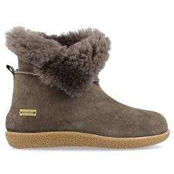 HAFLINGER Lammfell Leder Hausschuhe Lemmi Unisex Stiefel Grau (Anthrazit 04), Gr 38 von HAFLINGER