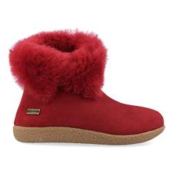 HAFLINGER Lammfell Leder Hausschuhe Lemmi Unisex Stiefel Rot (Sangria 11), Gr 46 von HAFLINGER