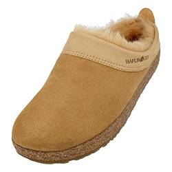 HAFLINGER Lammfellclog Snowbird Filzpantoffel Hausschuh Beige (Beigemeliert Öko 46), Gr 37 von HAFLINGER