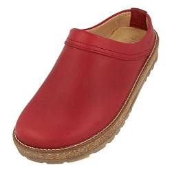 HAFLINGER Travel-Classic Eleganter Clog aus Leder mit Eva-Sohle Rot (771), Gr. 36 von HAFLINGER