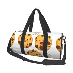 Chip Cookies Reisetasche, Organizer, Sporttasche, Turnbeutel, großer Druck, Polyester, Schultertasche für Damen und Herren, Schwarz , Einheitsgröße von HAHAFU