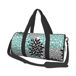 Dahlia Reisetasche, Organizer, Sporttasche, Turnbeutel, großer Druck, Polyester, Schultertasche für Damen und Herren, Schwarz , Einheitsgröße von HAHAFU