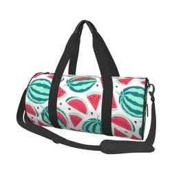 Fruits Wassermelonen-Reisetasche, Organizer, Sporttasche, Turnbeutel, großer Druck, Polyester, Schultertasche für Damen und Herren, Schwarz , Einheitsgröße von HAHAFU