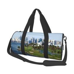 Golf-/Yacht-Club-Reisetasche, Organizer, Sporttasche, Turnbeutel, großer Druck, Polyester, Schultertasche für Damen und Herren, Schwarz , Einheitsgröße von HAHAFU