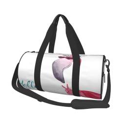 Hello Glasses Flamingo-Reisetasche, Organizer, Sporttasche, Turnbeutel, großer Druck, Polyester, Schultertasche für Damen und Herren, Schwarz , Einheitsgröße von HAHAFU