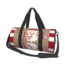 Merry Christmas Reisetasche, Organizer, Sporttasche, Turnbeutel, großer Druck, Polyester, Schultertasche für Damen und Herren, Schwarz , Einheitsgröße von HAHAFU