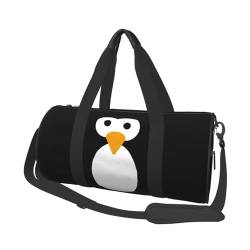 Niedliche Pinguin-Reisetasche, Organizer, Sporttasche, Turnbeutel, großer Druck, Polyester, Schultertasche für Damen und Herren, Schwarz , Einheitsgröße von HAHAFU