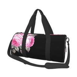 Reisetasche, Organizer, Sporttasche, Turnbeutel, groß, bedruckt, Polyester, Schultertasche für Damen und Herren, Schwarz , Einheitsgröße von HAHAFU