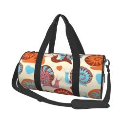 Süße Schnecken-Reisetasche, Organizer, Sporttasche, Turnbeutel, großer Druck, Polyester, Schultertasche für Damen und Herren, Schwarz , Einheitsgröße von HAHAFU