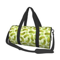 Sushi Dill Pickles Reisetasche, Organizer, Sporttasche, Turnbeutel, großer Druck, Polyester, Schultertasche für Damen und Herren, Schwarz , Einheitsgröße von HAHAFU