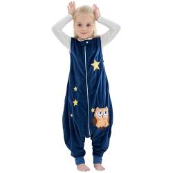 HAHASHOW Baby Schlafsack mit Füßen Mädchen und Junge Schlafstrampler Schlafsack mit Beinen 3-5 Jahre Eule von HAHASHOW