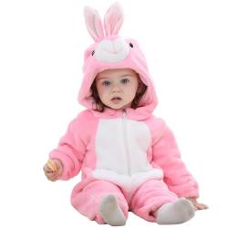 HAHASHOW Baby Winter Spielanzug Baby Schlafanzug Flanell Strampler Pyjama kostüm Bekleidung Karikatur Overalls Onesies für mädchen und Junge，30-36 Monate，Kaninchen von HAHASHOW