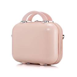 HAHONIA Kosmetikkoffer für Damen und Mädchen, Hartschalen-Make-up-Reisetasche mit weichem Griff, tragbar, wasserdicht, Make-up-Reiseetui für Hautpflege, 35,6 cm, Pink von HAHONIA