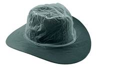 HAIBEIR Hut Regenschutz Hut Protector PVC 2 Stück Klar Elastische Hut Abdeckung für Männer Frauen Western Sun Fedora Cowboy Hüte, farblos (L) von HAIBEIR