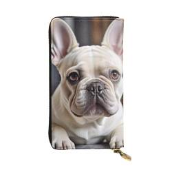 Damen-Geldbörse aus Leder, niedlich, minimalistisch, wasserdicht, Kartenhalter, Clutch-Tasche, Französische Bulldogge, Einheitsgröße von HAICOM