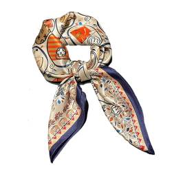 HAILM Quadratischer Bandana Schal für Frauen 100% Maulbeerseide Mode Schal Anmutig Exquisite Muster Schal, blau, Large von HAILM