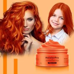 HaiolorPro Orange Temporäre Haarfarbe Auswaschbar, Haarfarbe Wachs für Männer und Frauen, Haarmascara für Partys oder Cosplay, Haarfärbeprodukte ohne Unordnung (Orange) von HAIOLORPRO
