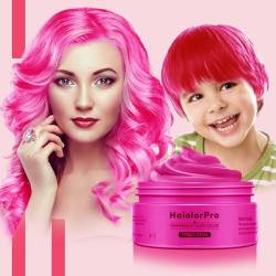 HaiolorPro Rosa Temporäre Haarfarbe Auswaschbar, Haarfarbe Wachs für Männer und Frauen, Haarmascara für Partys oder Cosplay, Haarfärbeprodukte ohne Unordnung (Rosa） von HAIOLORPRO