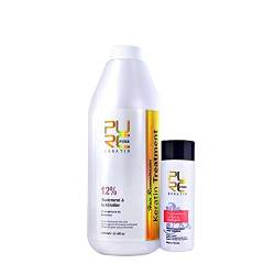 PURC 12% Keratin Haar Behandlung Reinigung Shampoo Set Reparatur und Begradigen Schaden Haarpflege 1000ml + 100ml Set von HAIRINQUE