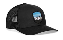 Berge & Bäume Hut - Mountain Trucker Mütze Baseball Cap Snapback (Schwarz) von HAKA