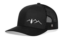 Outdoor Design Trucker Hats – bestickt – Baseball Cap Mesh Snapback Golf Hut - Schwarz - large von HAKA