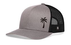 Palm Tree Hat - Beach Trucker Hat Baseball Cap Snapback Golf Surf Hat Sonnenhut - Grau - Einheitsgröße von HAKA