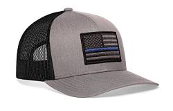 Thin Blue Line Hat - Blue Line Trucker Hat Baseball Cap Polizei Snapback Golf Hat, grau, Einheitsgröße von HAKA