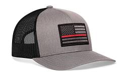 Thin Red Line Hat - Red Line Trucker Hat Baseball Cap Fire Snapback Golf Hat, grau, Einheitsgröße von HAKA