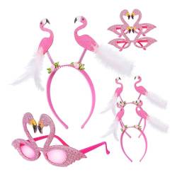 HAKIDZEL 1 Satz Hawaii-party-outfit Tropisches Stirnband Flamingo-party-dekorationsset Flamingo-kostüm Für Damen Flamingo-kopf-topper Rosa Stirnband Erwachsener Fräulein Haarschmuck Plastik von HAKIDZEL